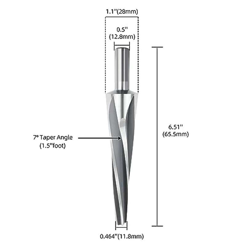 7 Degree Ball Joint Tapered Reamer, 1-1/2 Inches Per Foot Tapered Ball Joint Reamer, Reamer Bit Uni