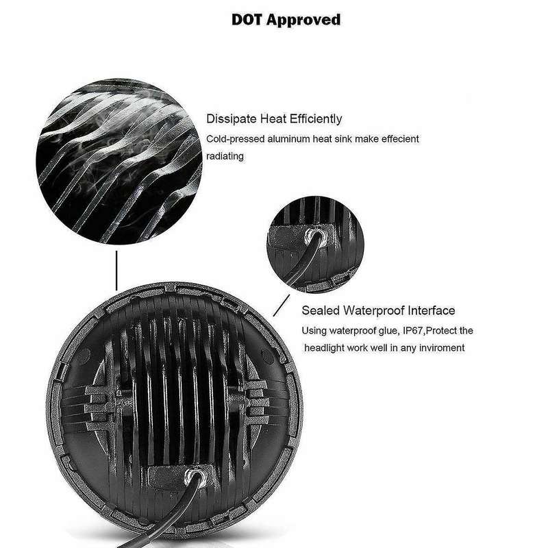 7 Inch 280W LED Headlight Hi/Lo Beam DRL for JK TJ LJ 97-17