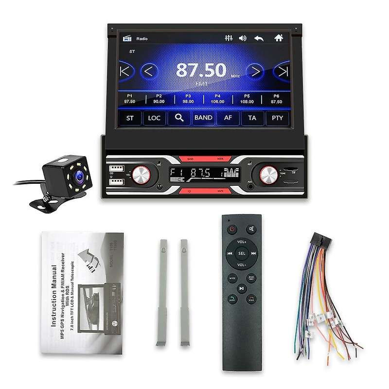 7 Inch 7-Color Light Car Radio Multimedia Video MP5 Player Retractable Display Bluetooth USB TF Card