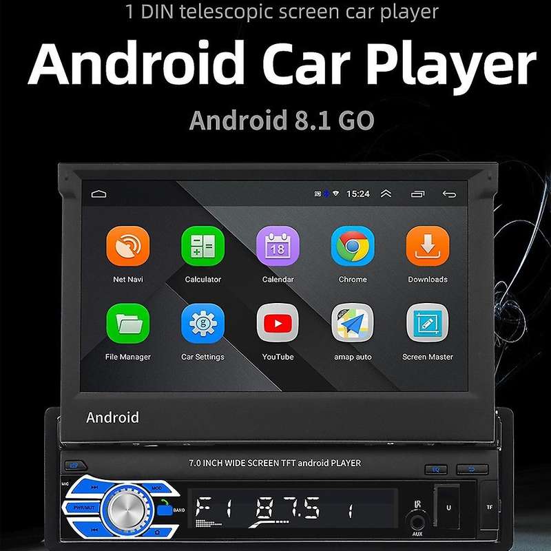 7 Inch Android8.1 Car Radio Stereo GPS Navi Bluetooth USB AUX-IN Press Car Multimedia Player, 9706