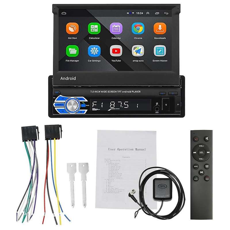 7 Inch Android8.1 Car Radio Stereo GPS Navi Bluetooth USB AUX-IN Press Car Multimedia Player, 9706