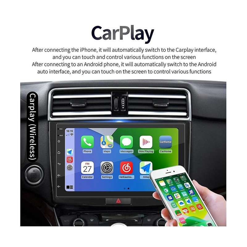 7 Inch Car Radio Carplay Android Auto, 2+32g Android 10.1 2din Gps Multimedia Player Bluetooth, Fm