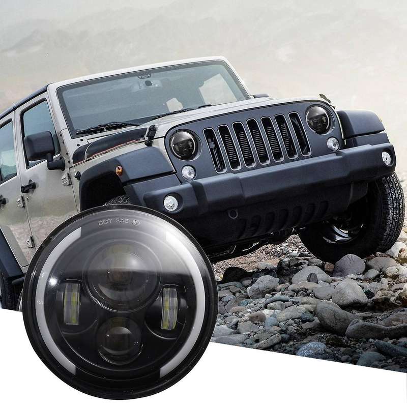 7 Inch Angel Eye 150W LED Headlight 6000K Hi/Lo Beam Halo Head Light Lamp with Amber DRL IP67 Waterp