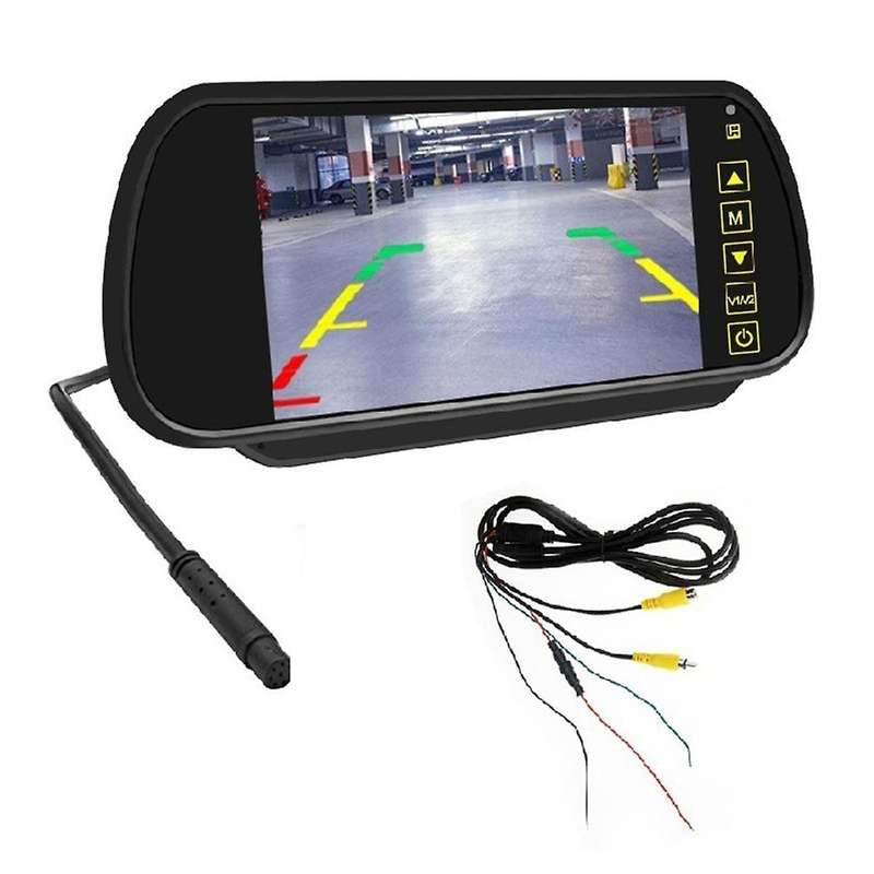 7 Inch Car LCD Mirror Monitor Parking Screen 2 AV Input Auto Display Assist for Rear View Reversing