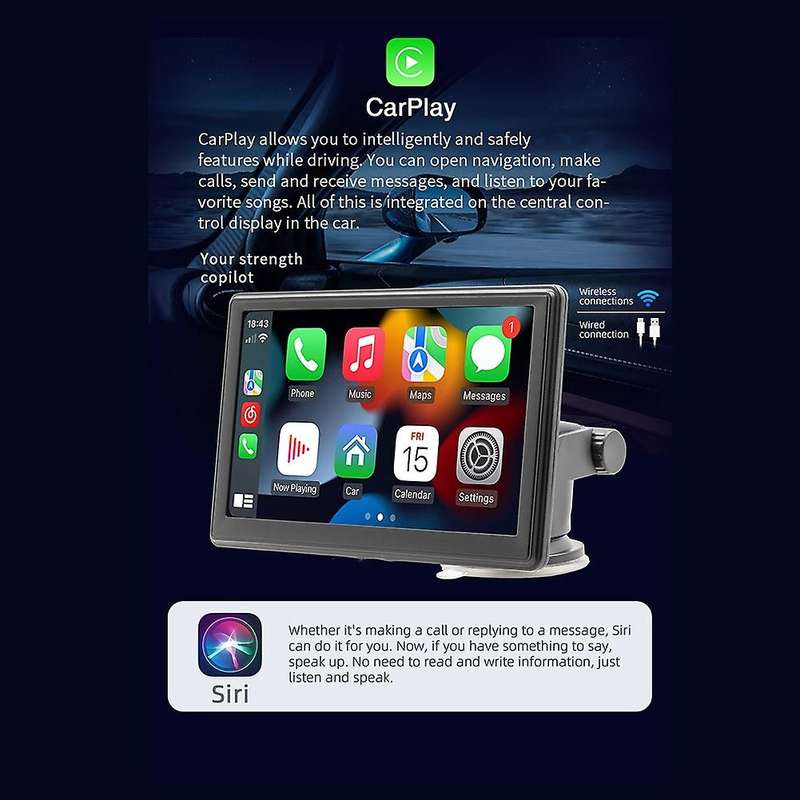 7 Inch Car Radio Multimedia Player Wireless Carplay Android Auto Touch Screen for Atto 3 2022-2023