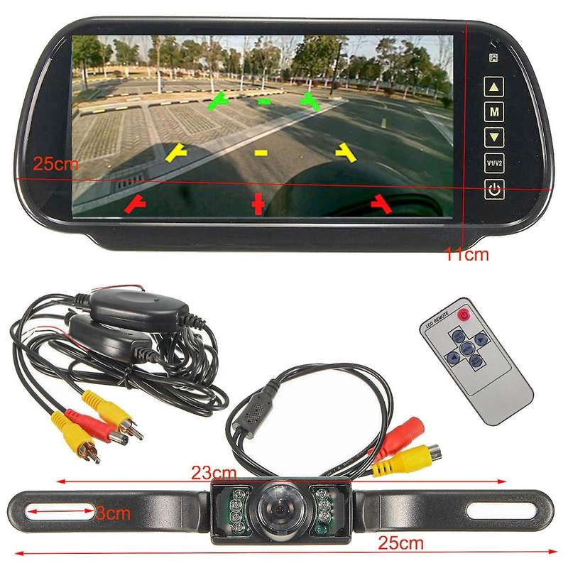 7 Inch Car TFT LCD Display Mirror Monitor MP5 Rear View Mirror Parking Camera