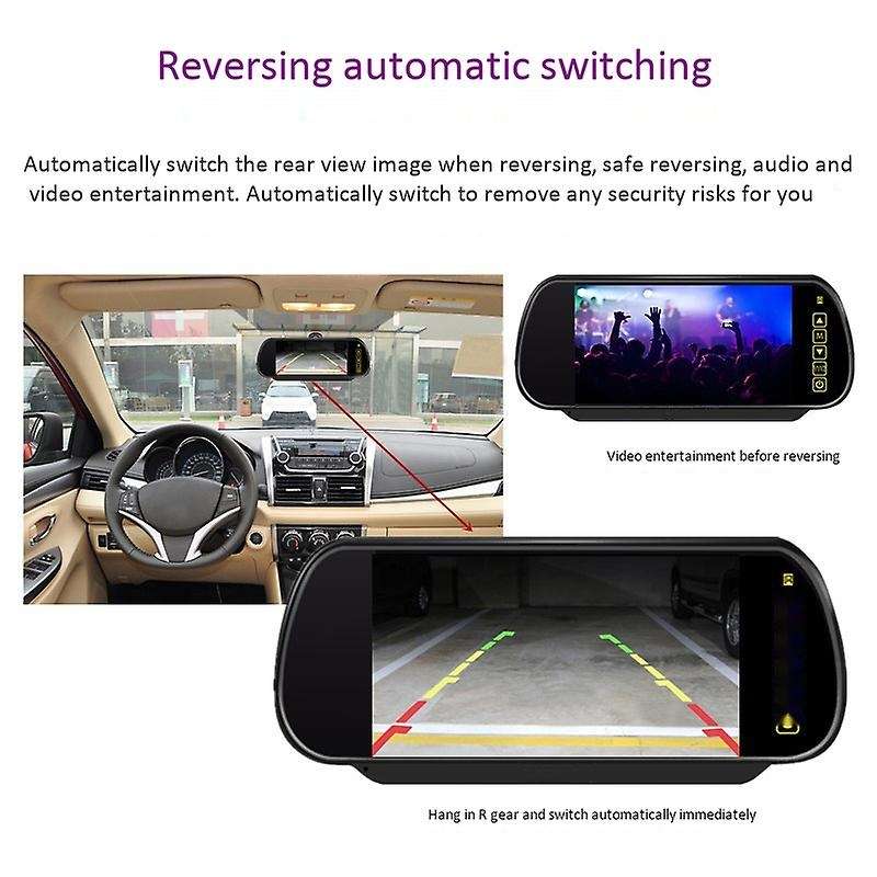 7 Inch Car TFT LCD Display Mirror Monitor MP5 Rear View Mirror Parking Camera