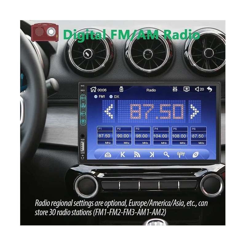 7 Inch Double Din Car Stereo Hd Touchscreen,carplay Android Auto,12led Backup Camera,mirror Link,us