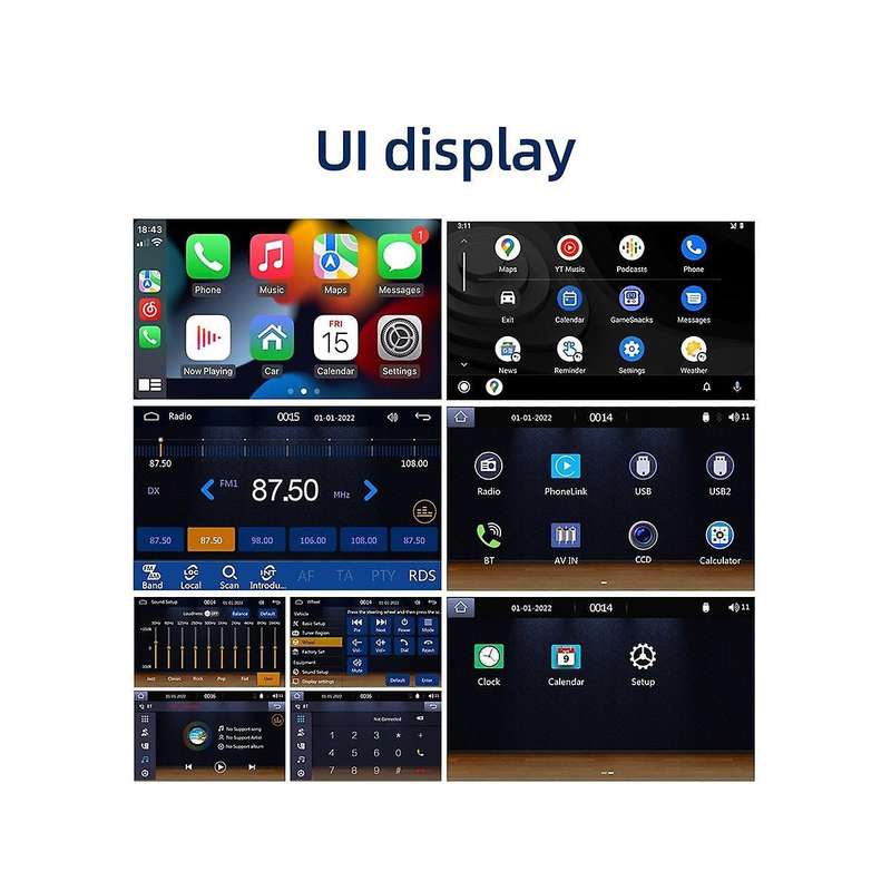 7 Inch Double Din Car Stereo Hd Touchscreen,carplay Android Auto,12led Backup Camera,mirror Link,us