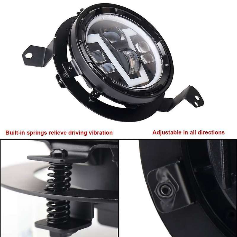 7 Inch Led Headlight 12V LED Work Headlight with V DRL Amber Turn Signal Halo with H4 Connector for