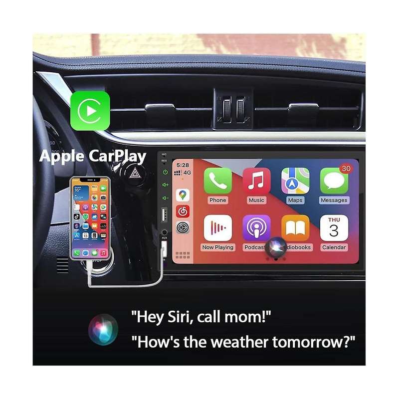 7 Inch Double Din Car Stereo Carplay Android Auto Mirror-link, Multimedia Touchscreen Player Bluetoo