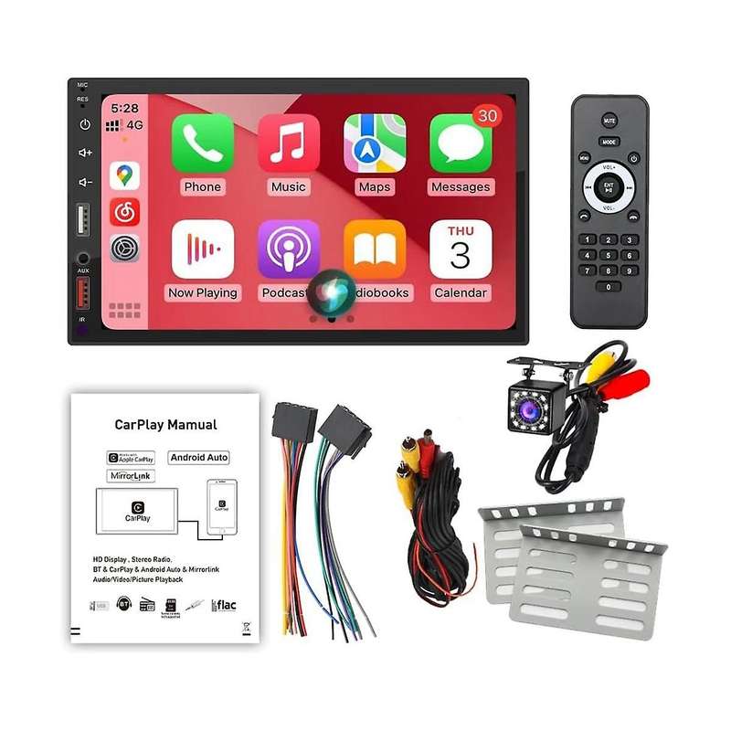 7 Inch Double Din Car Stereo Carplay Android Auto Mirror-link, Multimedia Touchscreen Player Bluetoo