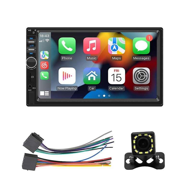 7 Inch Double Din Carplay Car Stereo with Carplay Android Auto, Car Radio with Mirror Link Bluetooth