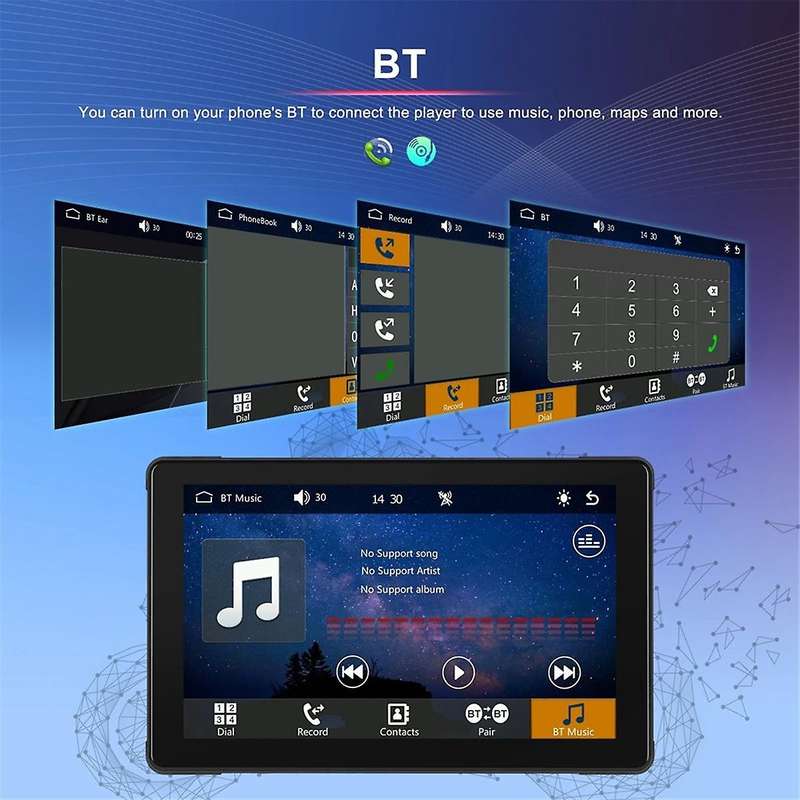 7 Inch Portable Motorcycle GPS Navigation Waterproof Carplay Screen Display Wireless Android Auto Mo