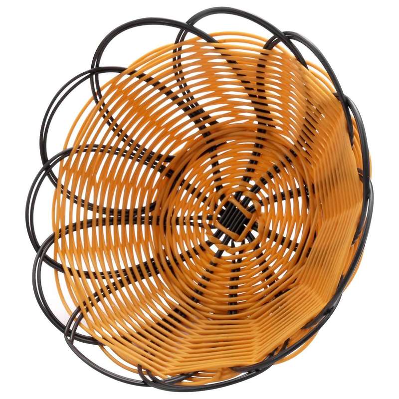 7 inch Plastic Braided Basket Fruit Vegetable Container Holder Black&orange