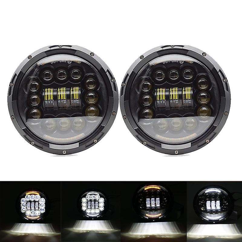7 Inch Motorcycle LED Headlight with Turn Signal Halo DRL for Niva Samurai