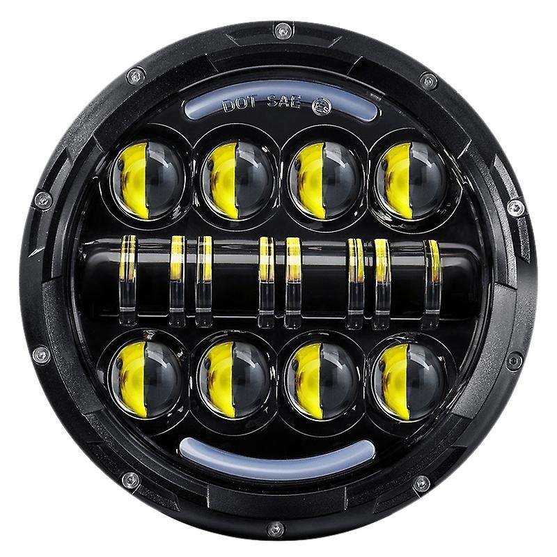7 Inch LED Round Headlight 80W High Low Beam Projector with DRL Turn Signal Light for Wrangler Motor