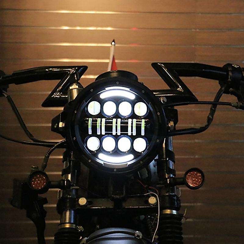 7 Inch LED Round Headlight 80W High Low Beam Projector with DRL Turn Signal Light for Wrangler Motor