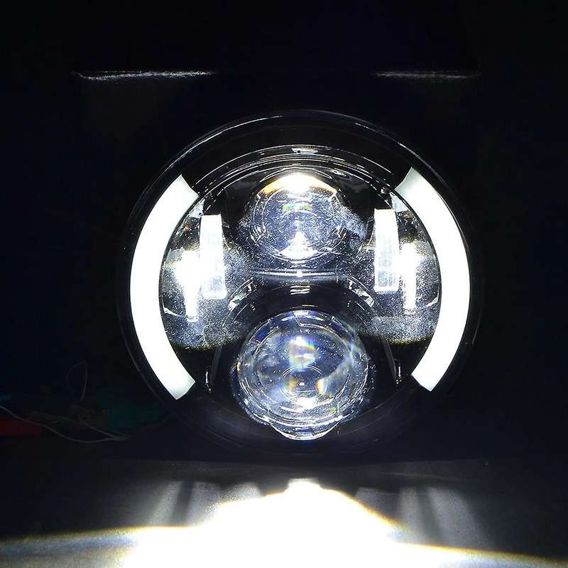 7 Inch Motorcycle LED Headlights Motorcycle LED Round Headlights with Amber Turn Signals for Softail