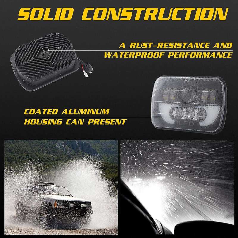 7 Inch Projector Car Truck Square LED Headlights Fog Light Working Lights Lamps for Celica Wrangler