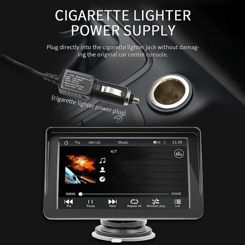 7 Inch Portable Wireless Carplay Screen Carplay Mp5 Car Mp5 Player Gps Universal Black