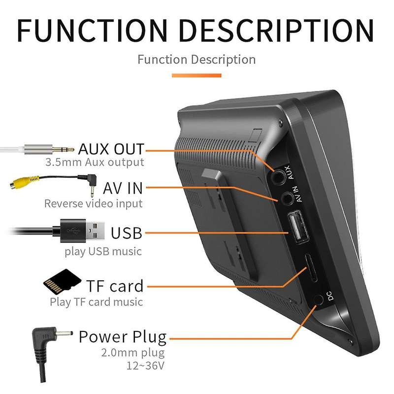 7 Inch Portable Wireless Carplay Screen Carplay Mp5 Car Mp5 Player Gps Universal Black