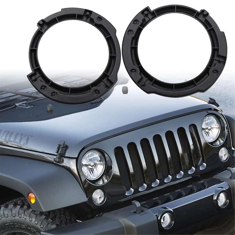 7 Inch Round Headlight Mounting Retaining Bracket Ring Set with Headlight Metal Ring for Jk 2007-20