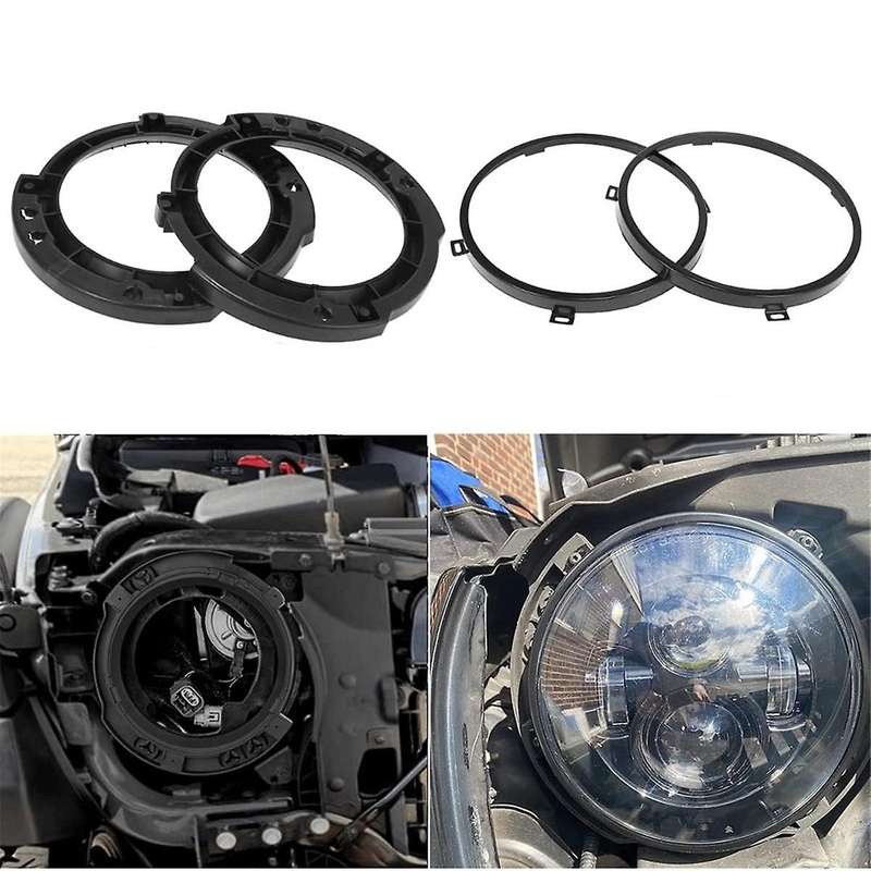 7 Inch Round Headlight Mounting Retaining Bracket Ring Set with Headlight Metal Ring for Jk 2007-20