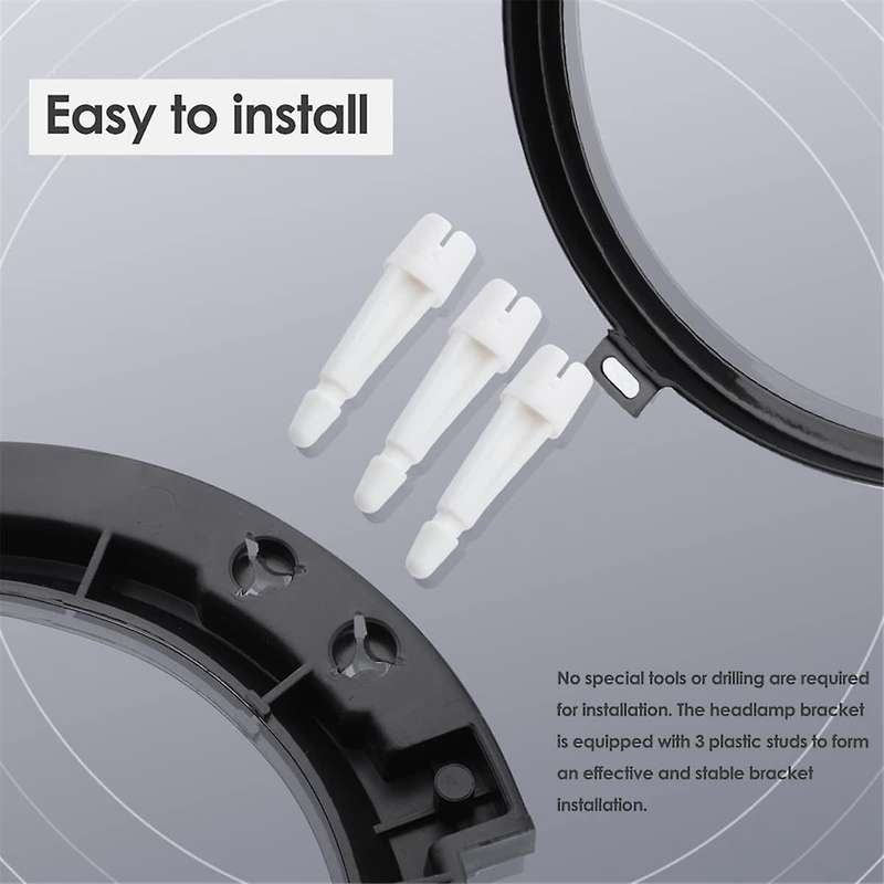 7 Inch Round Headlight Mounting Retaining Bracket Ring Set with Headlight Metal Ring for Jk 2007-20