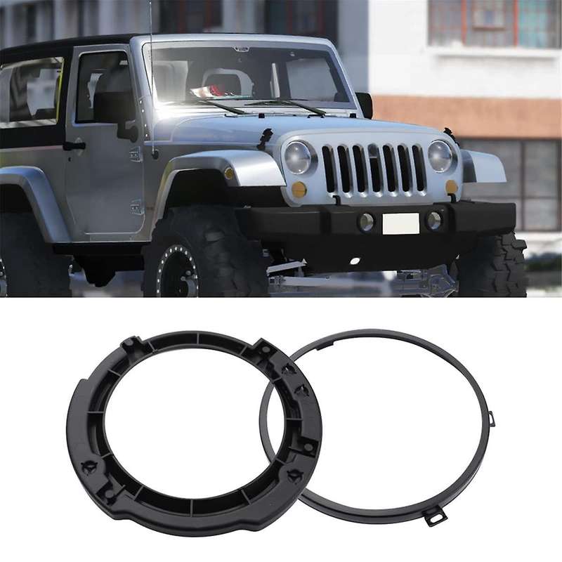 7 Inch Round Headlight Mounting Retaining Bracket Ring Set with Headlight Metal Ring for Jk 2007-20