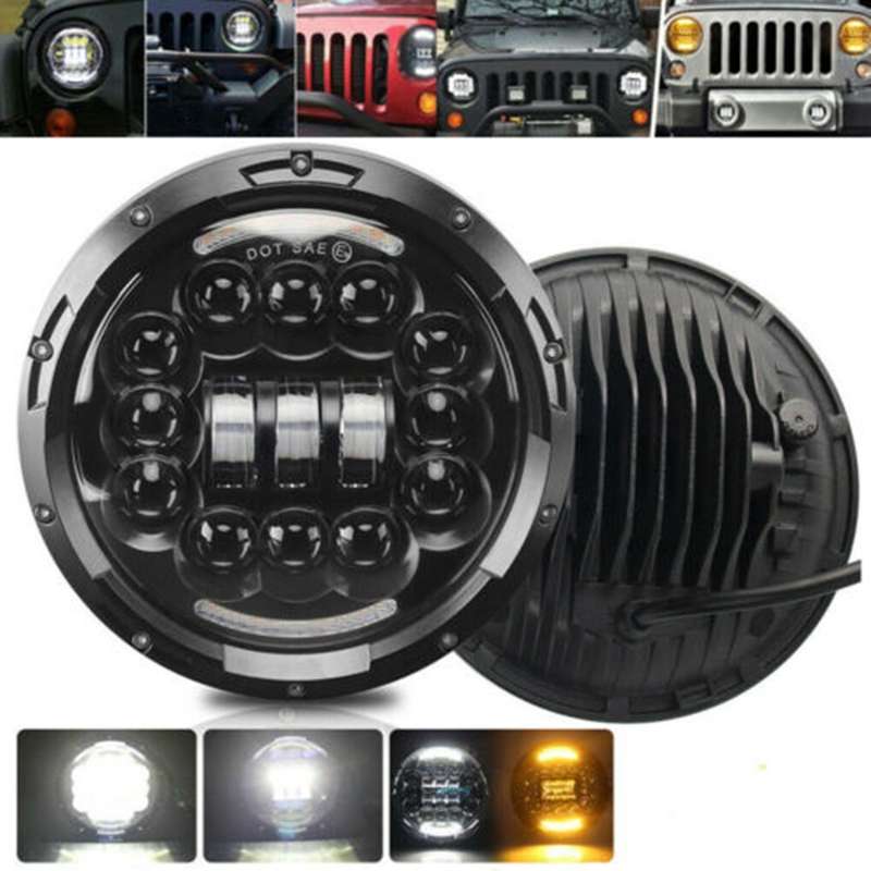 7 Inch Round LED Headlight Turn Signal DRL head light lamp Angle Eyes for JK LJ TJ