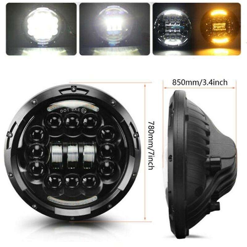 7 Inch Round LED Headlight Turn Signal DRL head light lamp Angle Eyes for JK LJ TJ