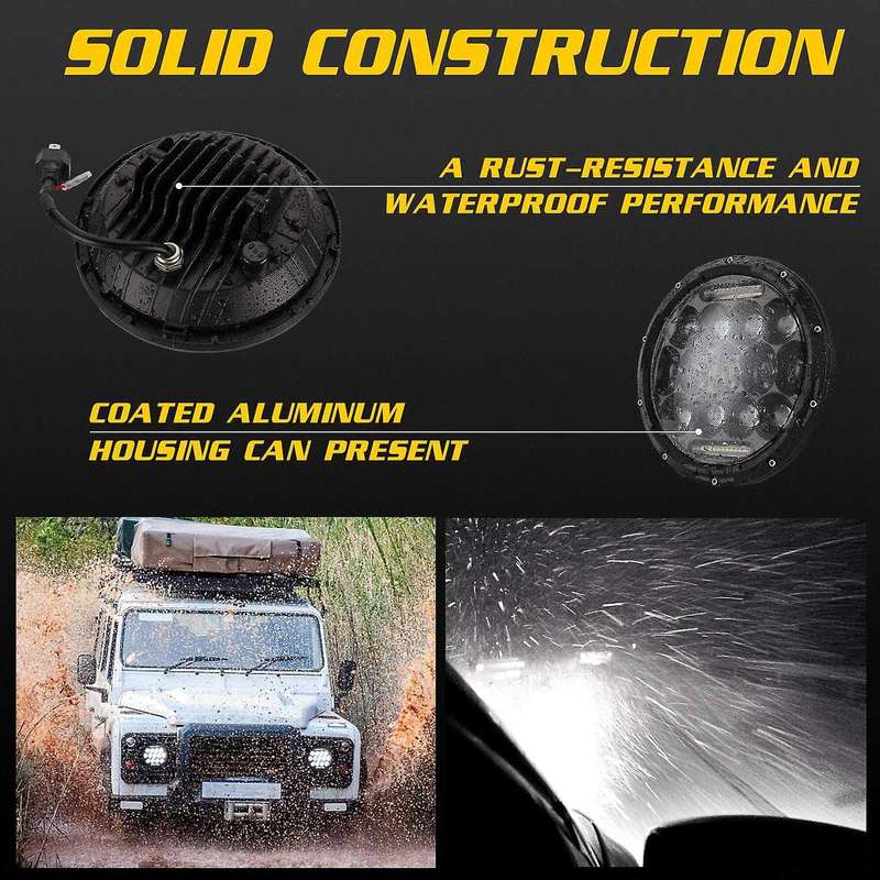 7 inch Round LED Headlights 280W High Low Beam Halo Angle Eyes DRL for JK JL TJ LJ CJ