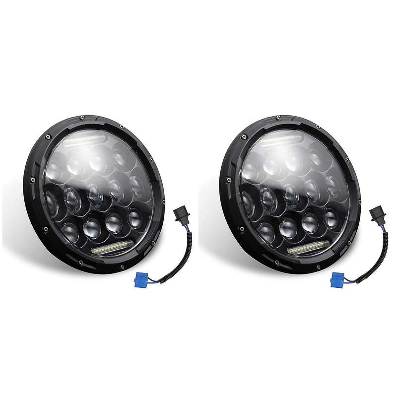 7 inch Round LED Headlights 280W High Low Beam Halo Angle Eyes DRL for JK JL TJ LJ CJ