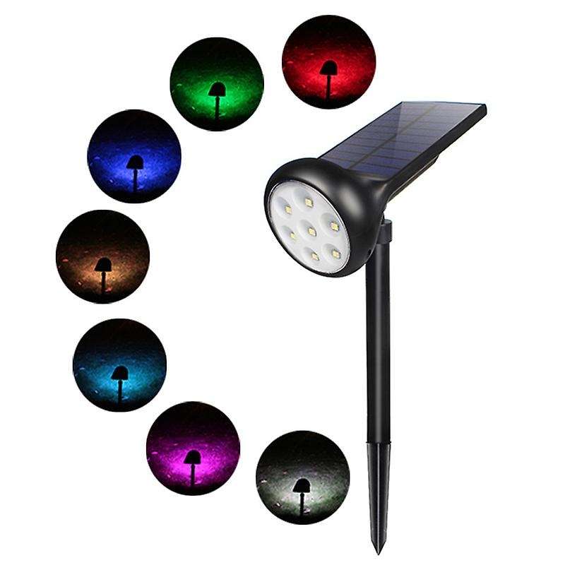 7 Led Variable Light 200 Degree Adjustable Ip55 Waterproof Solar Spotlight
