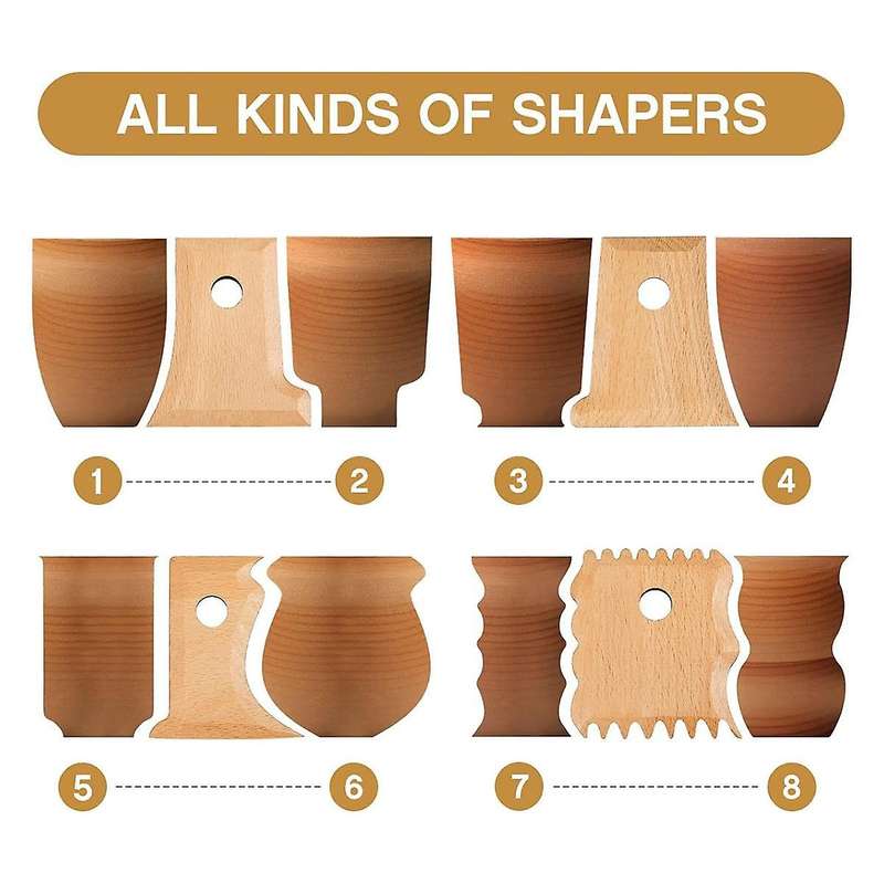 7 Pieces Pottery Tools Pottery Foot Shaper Tools Pottery Trimming Tools Pottery Profile Rib Bundle F