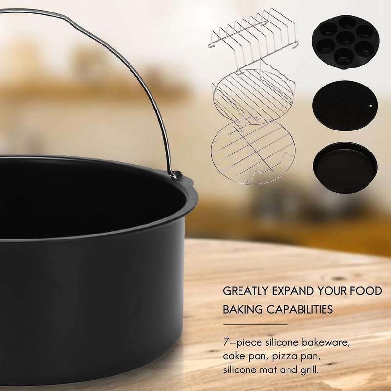 7 Set Pressure Cooker, Steamer & Air Fryer Bakeware Accessories Compatible for Ninja Foodi 5&6.5&8