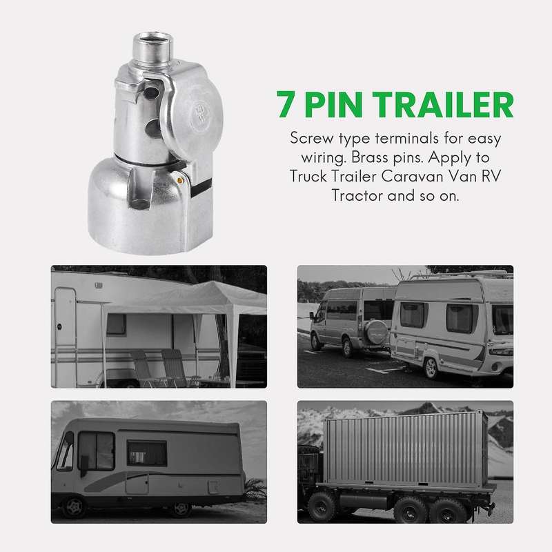 7 Pin Trailer Plug 12V Rv Sockets Towbar Towing Metal Connectors