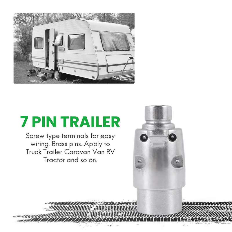 7 Pin Trailer Plug 12V Rv Sockets Towbar Towing Metal Connectors