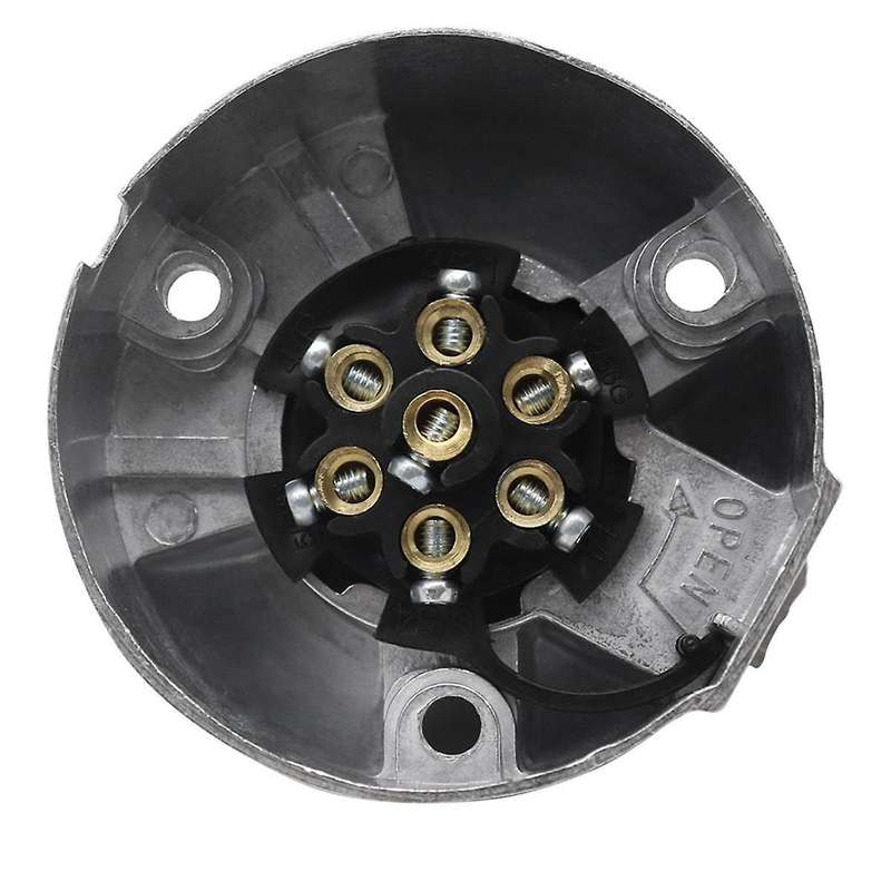 7 Pin Trailer Plug 12v Rv Sockets with Bracket for Trailer Signal Lamp Connectors Display Trailer A