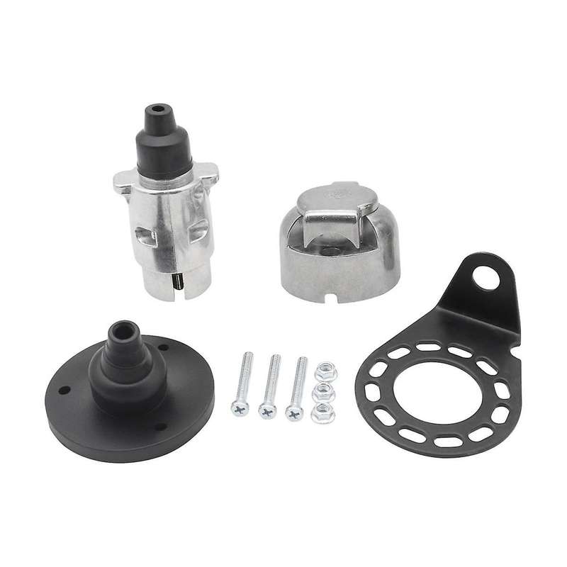 7 Pin Trailer Plug 12v Rv Sockets with Bracket for Trailer Signal Lamp Connectors Display Trailer A