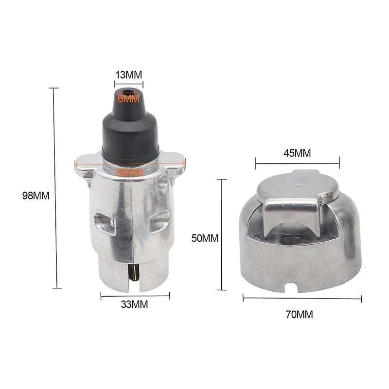 7 Pin Trailer Plug 12v Rv Sockets with Bracket for Trailer Signal Lamp Connectors Display Trailer A