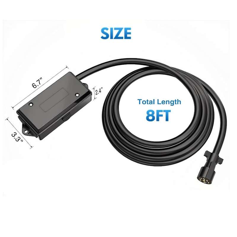 7 Way Inline Trailer Plug with Weatherproof Junction Box 8 Feet Seven-core Cable Wiring Harness for