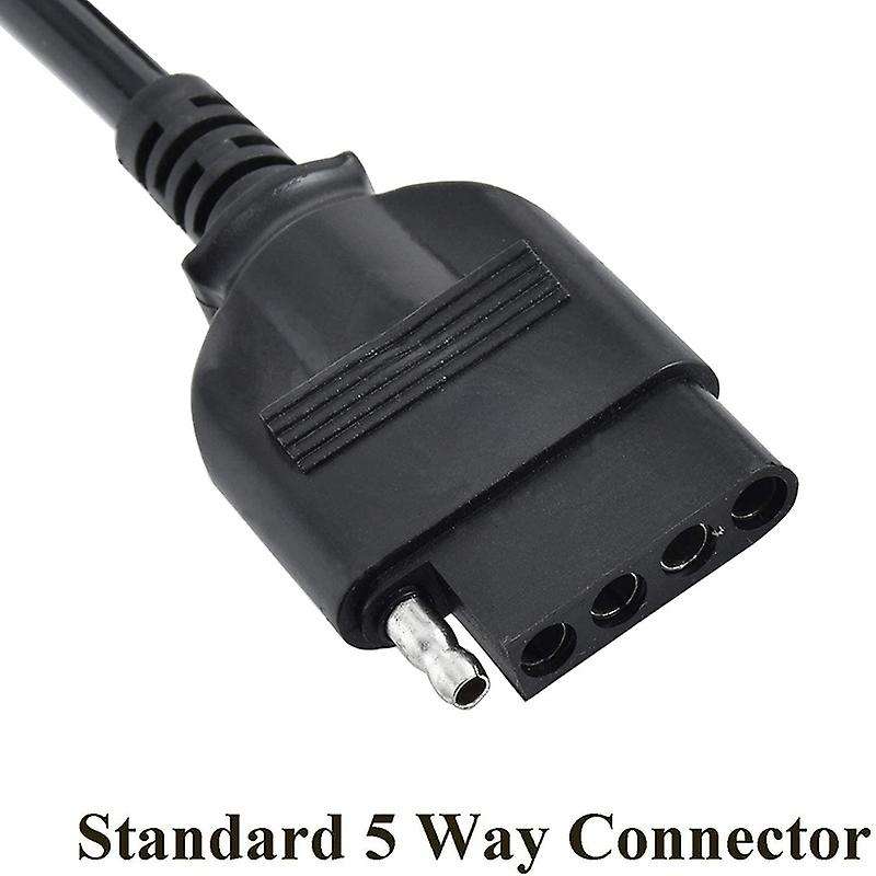 7 Way Round to 5 Way Flat Coiled Trailer Plug Adapter Plug & Play Trailer RV Blade Vehicle-Side Trai