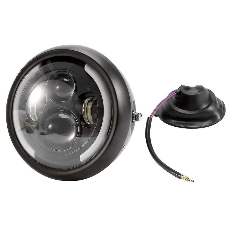 7.5 Inch Universal Round Motorcycle Led Headlights Retro Motorcycle Headlights Black