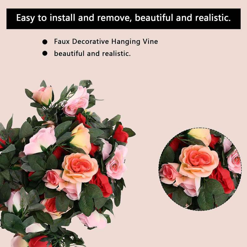 7.5 Ft Artificial Vine Flowers, Garlands Hanging Ivy Flowers Party Bridal Wedding Arch Wall Decorat