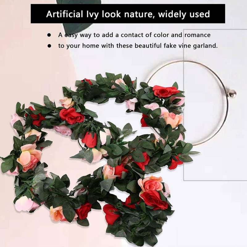 7.5 Ft Artificial Vine Flowers, Garlands Hanging Ivy Flowers Party Bridal Wedding Arch Wall Decorat