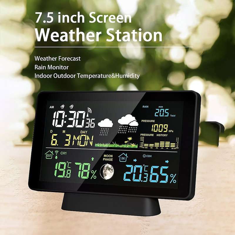 7.5 Inch Color Lcd Wireless Weather Forecast Station Digital Thermometer Hygrometer Trend Barometer