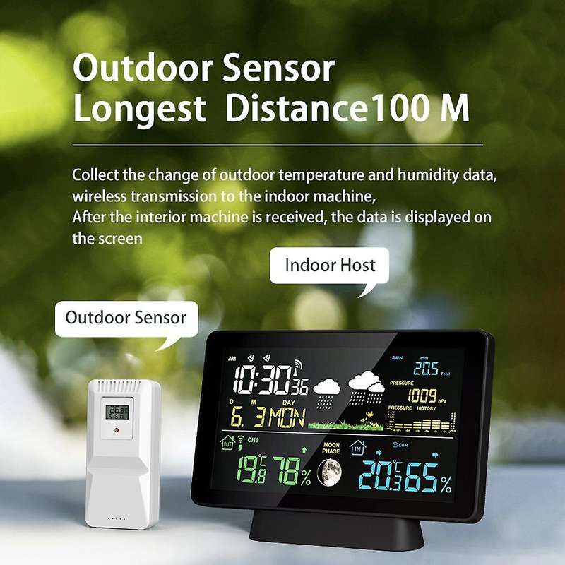7.5 Inch Color Lcd Wireless Weather Forecast Station Digital Thermometer Hygrometer Trend Barometer