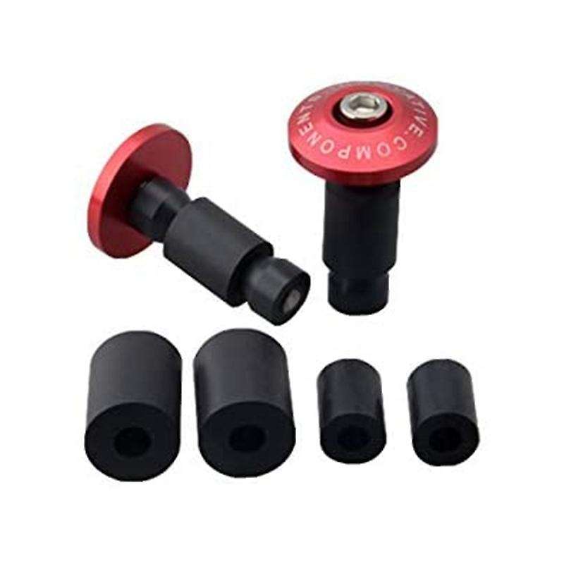 7/8 inch Handle Bar End Weights Handlebar Grips Cap Anti Vibration Slider Plug for (Red)
